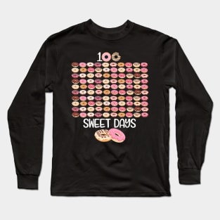 100 Sweet Days 100 Days of School Donuts Magical Learning Long Sleeve T-Shirt